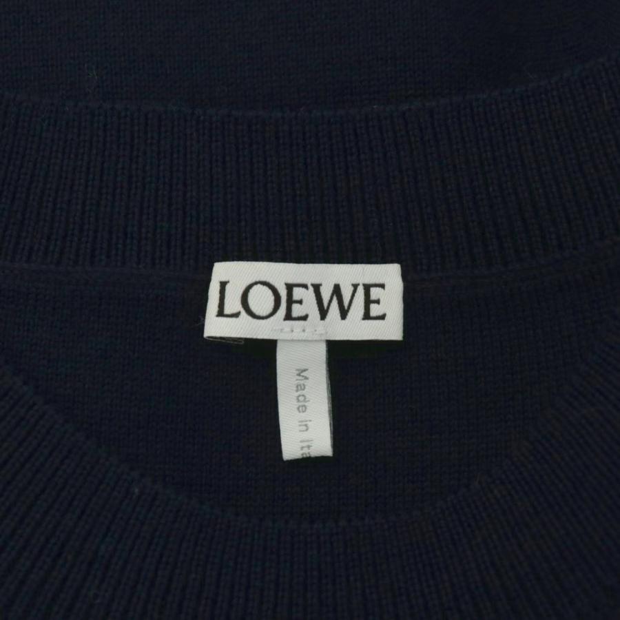 【中古】ロエベ LOEWE 23AW 3D アナグラム ニット セーター 長袖 ロゴ ウール XS 紺 ネイビー H526Y14KEE LOEWE（ロエベ） LOEWE 23AW 3D アナグラム ニット セーター 長袖 ロゴ