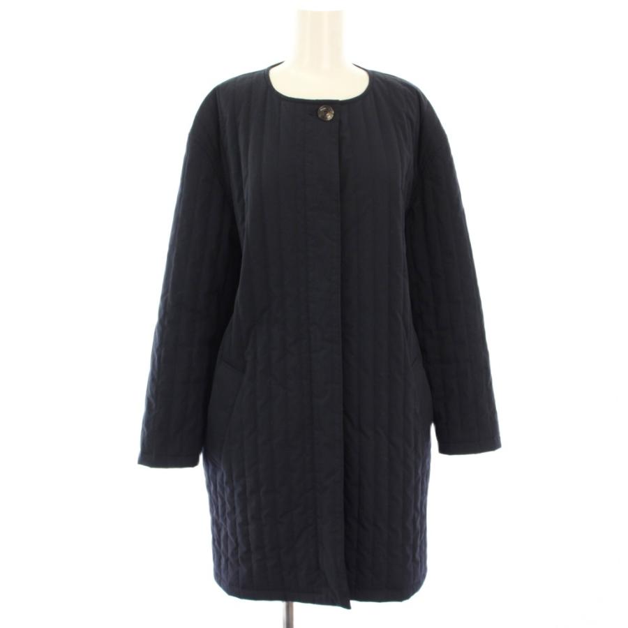 【中古】アーペーセー A.P.C. キルティングコート 中綿 ノーカラー アウター 34 紺 1110121 /TK レディース A.P.C.（アーペーセー） キルティングコート 中綿 ノーカラー アウター