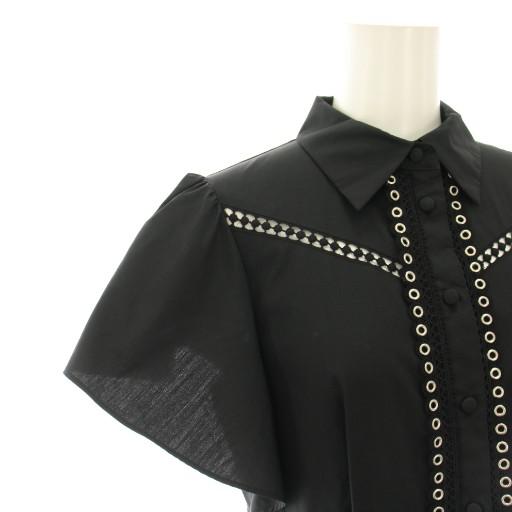 ルルウィルビー Loulou Willoughby レーストリムシャツワンピース