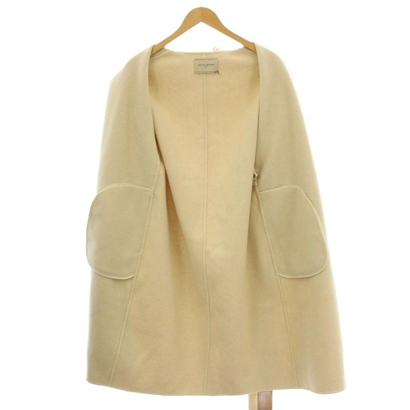 ✨美品　ユナイテッドアローズ カシミヤ混 ノーカラー ベルスリーブコート UNITED ARROWS（ユナイテッドアローズ）の「UBCB ノーカラー ベル