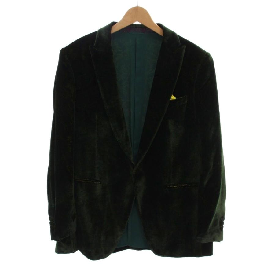 ETRO（エトロ） テーラードジャケット ベロア シルク混 アウター 56 緑 
