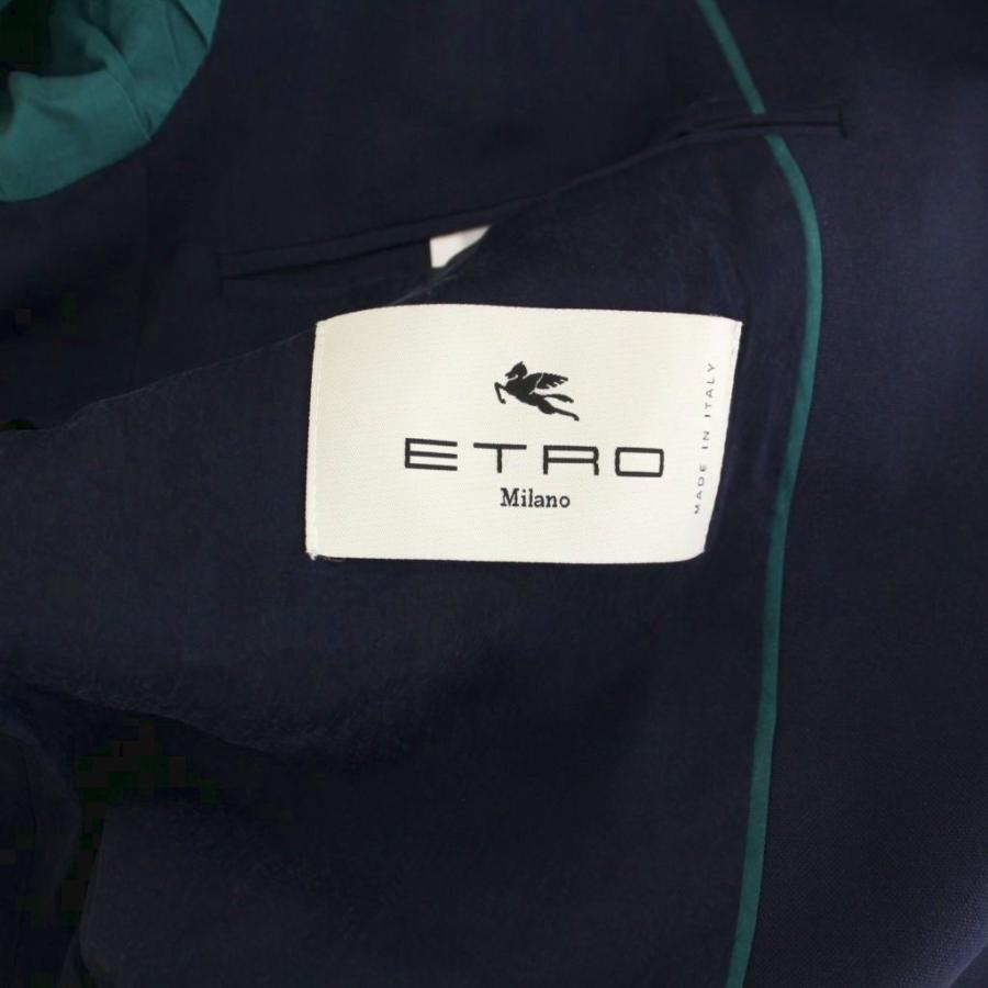 【中古】エトロ ETRO テーラードジャケット 総柄 アウター 50 紺 ネイビー 1G512 /YM メンズ ETRO（エトロ） テーラードジャケット 総柄 アウター 50 紺 ネイビー