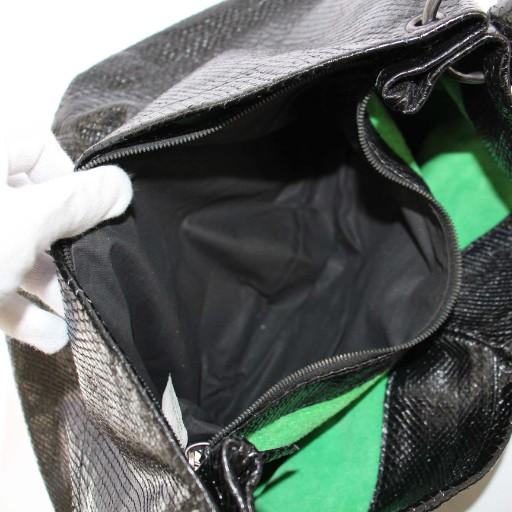 【中古】ボッテガヴェネタ アクイローネ パイソンレザー ハンドバッグ ワンショルダーバッグ 黒 131597 レディース BOTTEGA VENETA（ボッテガ・ヴェネタ） アクイローネ パイソンレザー