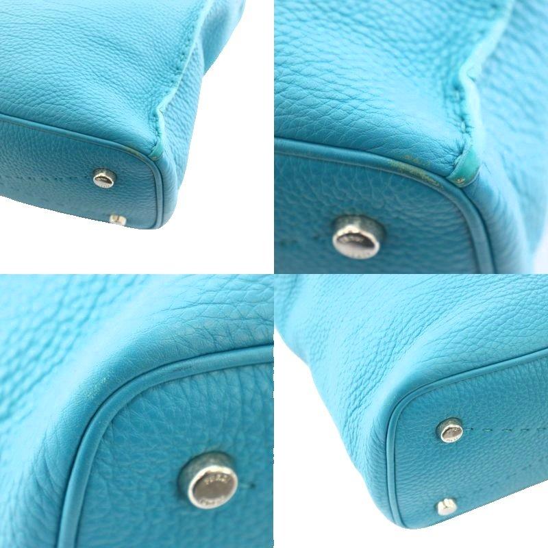 ひまわりフェンディ　モンスター　レザー　トートバッグ　ブルー Fendi Blue/Black Vitello Elite Leather Monster Roll Tote Bag