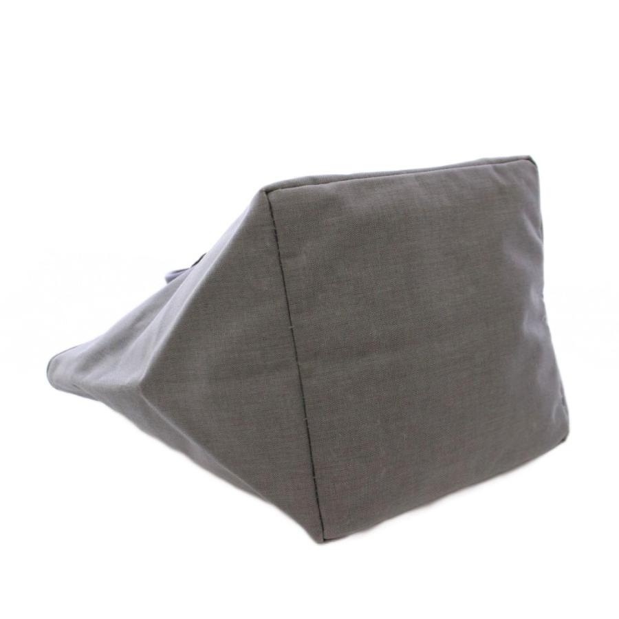 Hervé Chapelier グレー ハンドバッグ トート レザー 本革 舟型 Herve Chapelier 舟形トートバッグ極美品