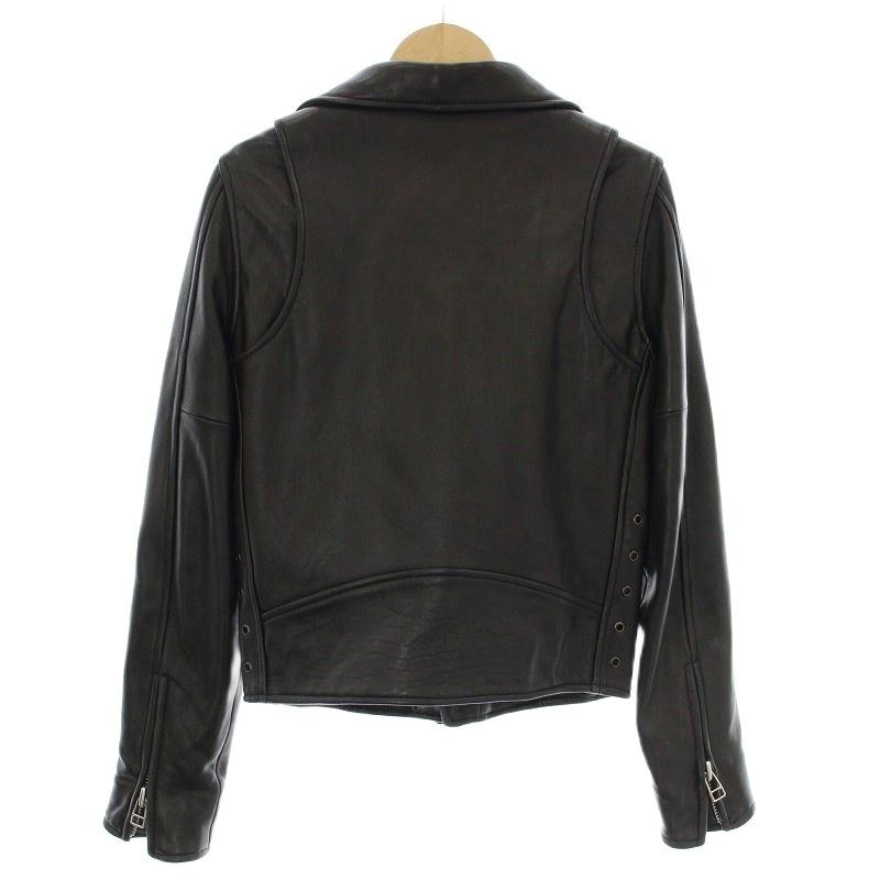 ナイン NINE ライダースジャケット ダブル ラムレザー 羊革 0 黒