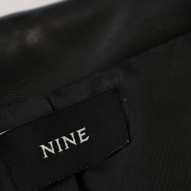 ナイン NINE ライダースジャケット ダブル ラムレザー 羊革 0 黒