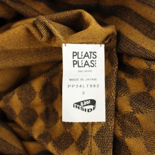 【中古】プリーツプリーズ エイポックインサイド イッセイミヤケ ワンピース ひざ丈 長袖 3 PP34LT962 レディース プリーツプリーズ エイポックインサイド イッセイミヤケ ワンピース