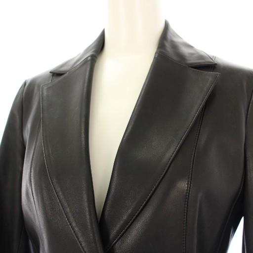 アナイ ANAYI テーラードジャケット ラムレザー 36 黒 10627-01-95-360  