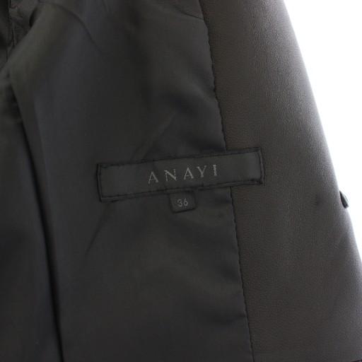 アナイ ANAYI テーラードジャケット ラムレザー 36 黒 10627-01-95-360  