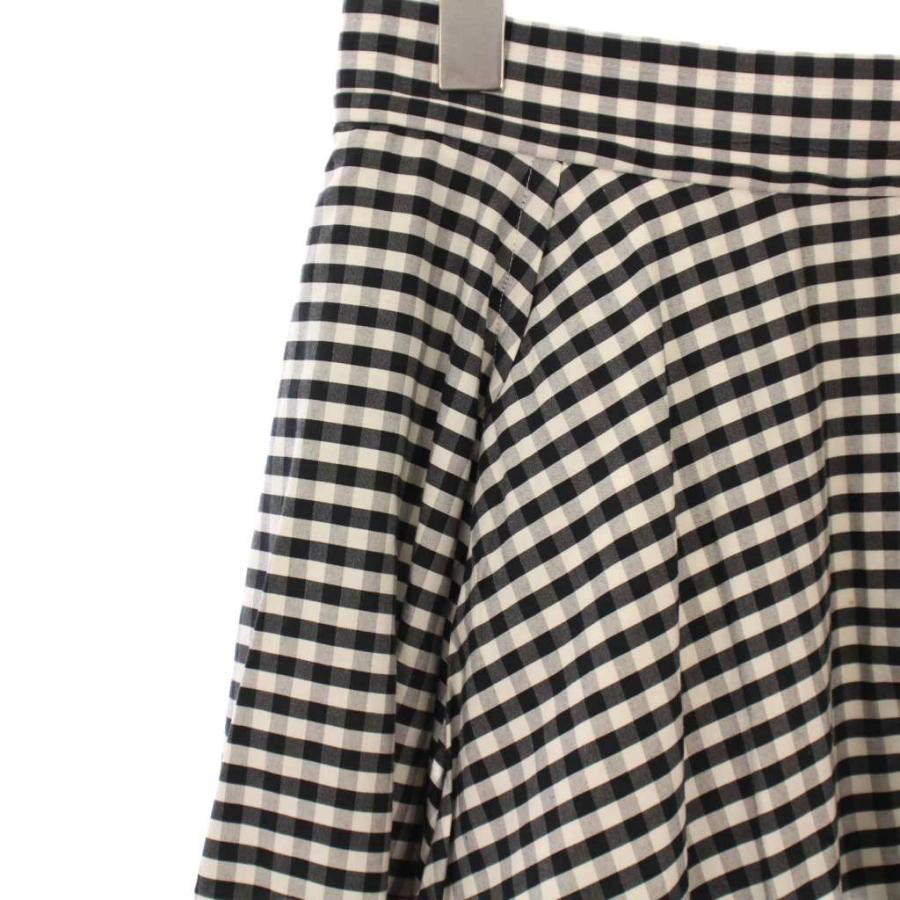 マディソンブルー タックサーキュラーギンガムスカート フレア ミモレ