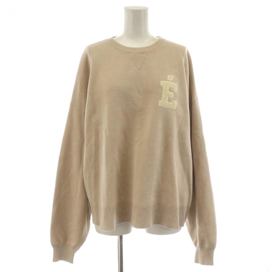 【中古】スローブ イエナ SLOBE IENA 24AW サガラ刺繍スウェットライクニット トレーナー 長袖 ロゴ ピンクベージュ スローブ イエナ SLOBE IENA 24AW サガラ刺繍スウェットライクニット