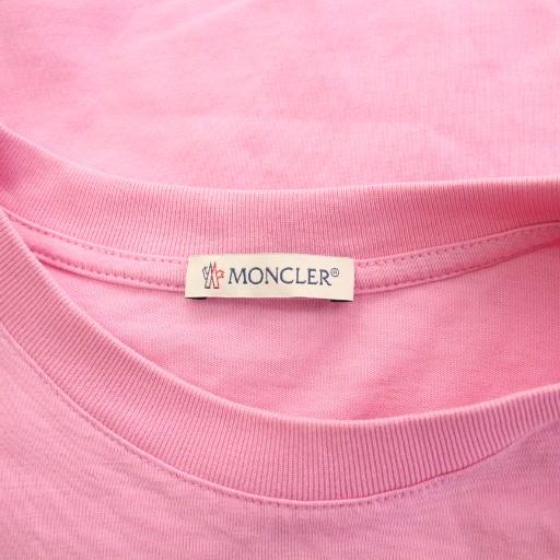 【中古】モンクレール 24SS メタリックフロントロゴ Tシャツ 半袖 クルーネック ストレッチ プリント M ピンク MONCLER（モンクレール） MONCLER 24SS メタリックフロントロゴ T