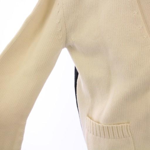 オフホワイト OFF WHITE ニットカーディガン 長袖 Vネック 切替 バイ  