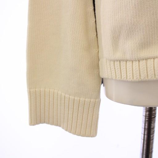 オフホワイト OFF WHITE ニットカーディガン 長袖 Vネック 切替 バイ  