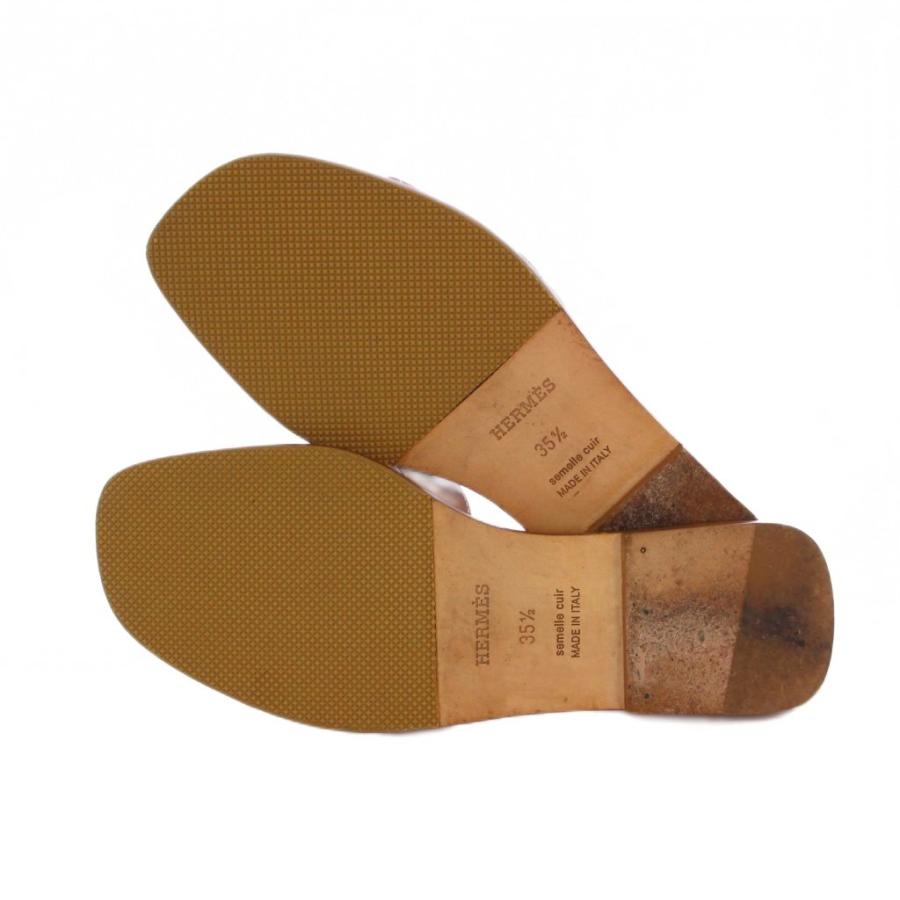 HERMES（エルメス） オラン サンダル フラット レザー 35.5 茶 /KH
