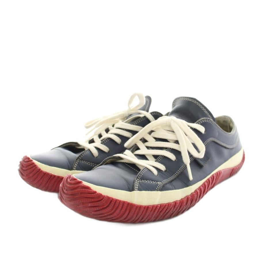 【中古】スピングルムーブ SPINGLE MOVE SPM-101 スニーカー シューズ レザー ラバー L 紺 ネイビー 赤 メンズ スピングルムーブ SPINGLE MOVE SPM-101 スニーカー シューズ レザー