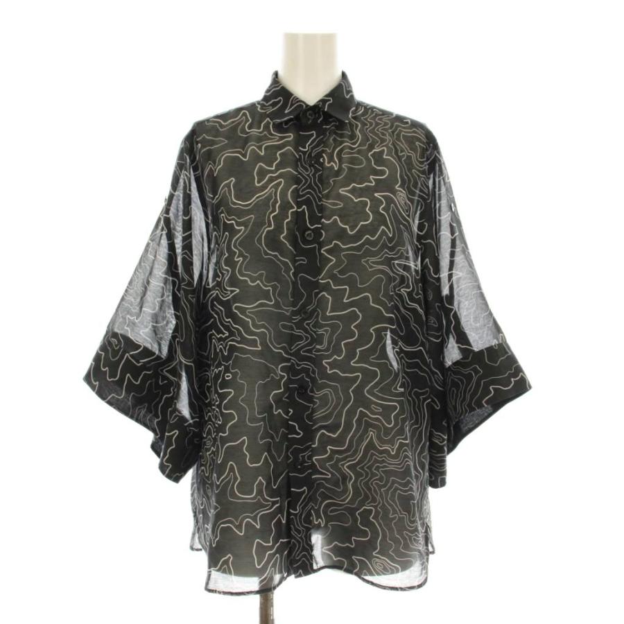 ハイク HYKE CONTOUR LINE BELL-SLEEVE SHIRT カジュアルシャツ 五分袖 