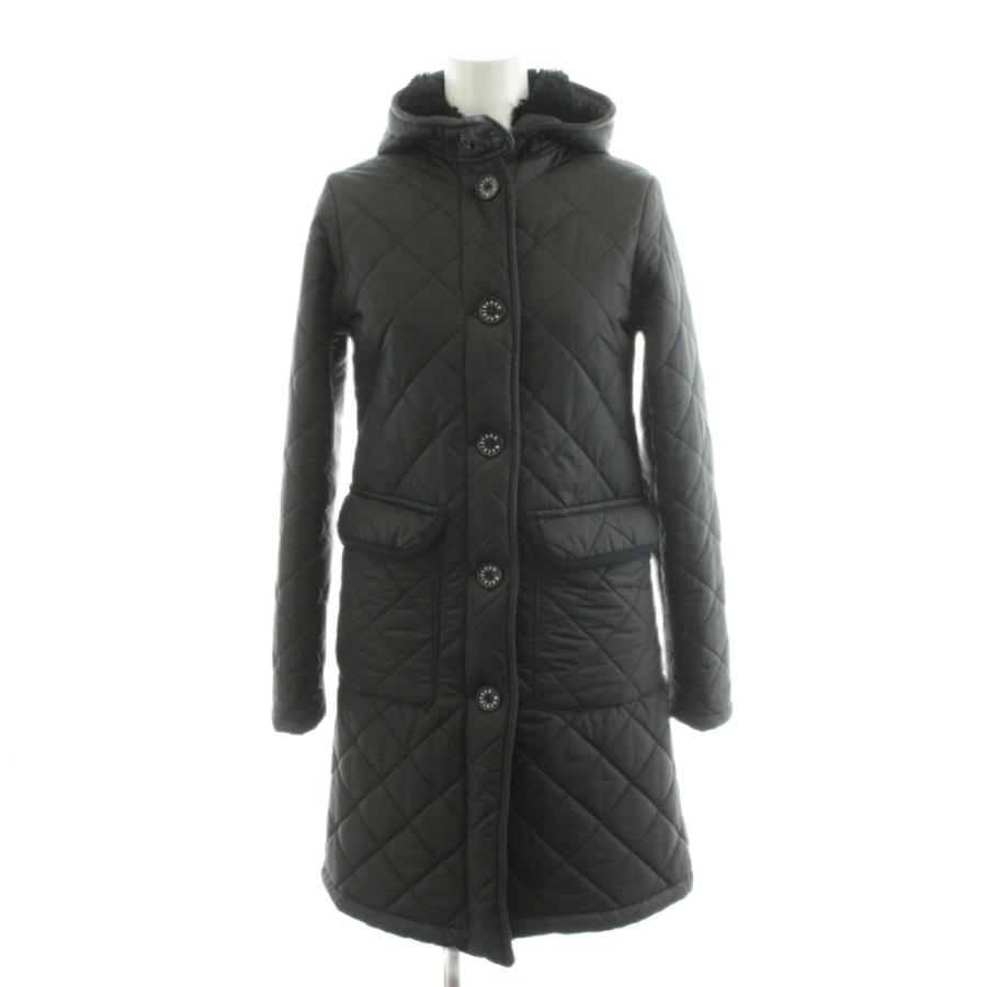 美品✨MACKINTOSH 裏ボアキルティングフーデッドコート ブラック マッキントッシュ MACKINTOSH キルティングコート ロング丈 フード 裏