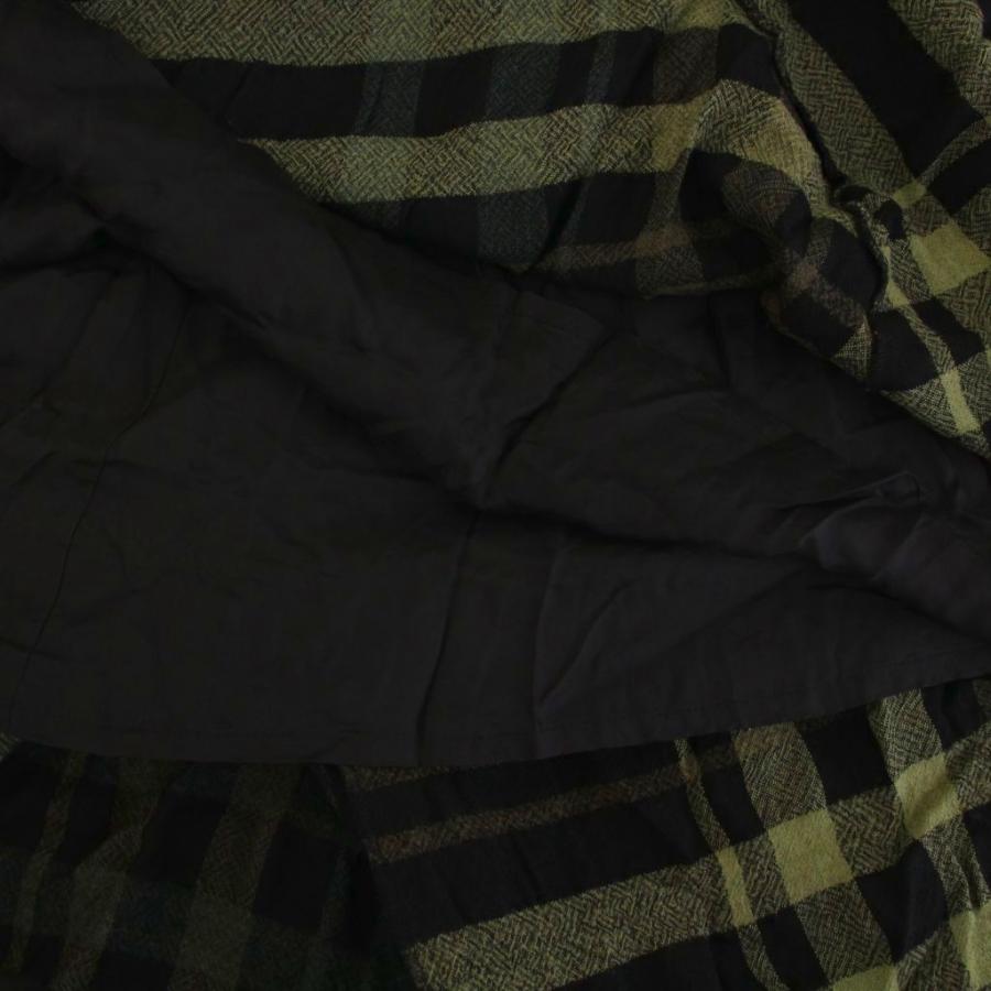 【中古】ジウ 慈雨 センソユニコ フレアスカート ロング チェック 40 黒 緑 09222103 /YM レディース ジウ 慈雨 センソユニコ フレアスカート ロング チェック 40 黒 緑