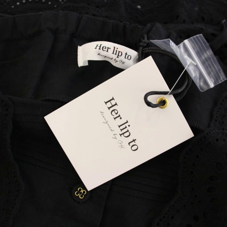 【中古】未使用品 Her lip to ハーリップトゥ Valencia Lace Top ノースリーブ ブラウス シャツ 刺繍 レース S 黒 Her lip to 未使用品 ハーリップトゥ Valencia Lace Top ノースリーブ