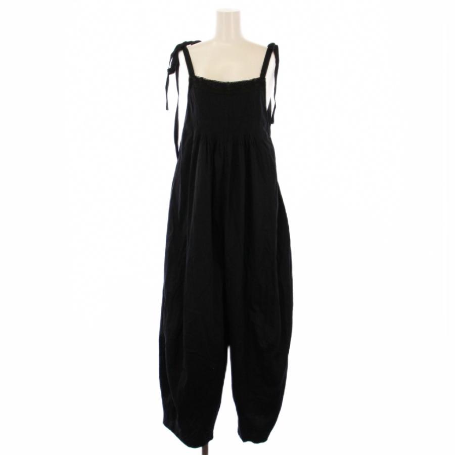 【中古】カレンソロジー Curensology サテンタックオールインワン オーバーオール F ブラック レディース カレンソロジー Curensology サテンタックオールインワン