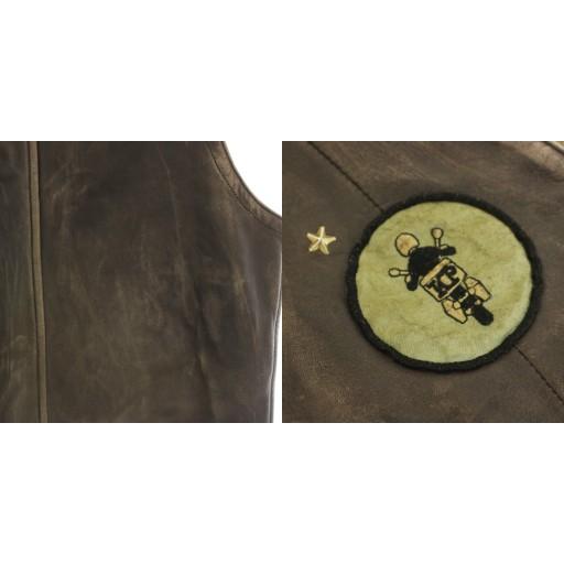 【中古】キャピタル ジプシーライダー レザーベスト 前開き アウター ホースレザー ワッペン スタッズ 3 茶 メンズ キャピタル kapital ジプシーライダー gypsy rider レザーベスト 前