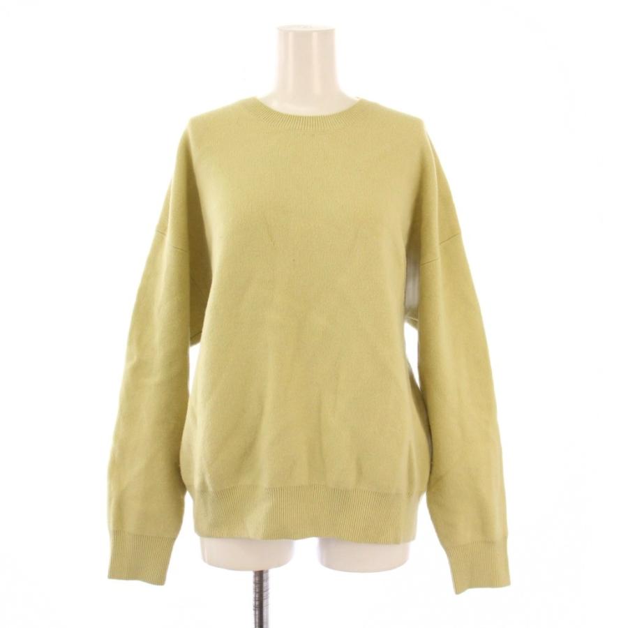 【中古】エブール ebure ソフトスムースニットプルオーバー セーター 長袖 クルーネック ウール ワンカラー F 黄緑 エブール ebure ソフトスムースニットプルオーバー セーター 長袖