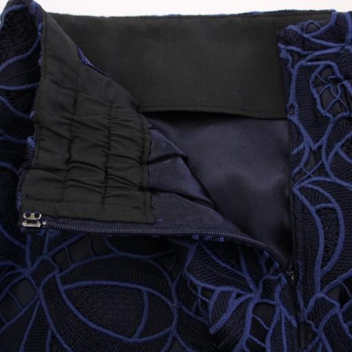 【中古】エムズグレイシー M'S GRACY タイトスカート ミモレ ロング レース 刺繍 38 紺 ネイビー /BB レディース エムズグレイシー M'S GRACY タイトスカート ミモレ ロング レース