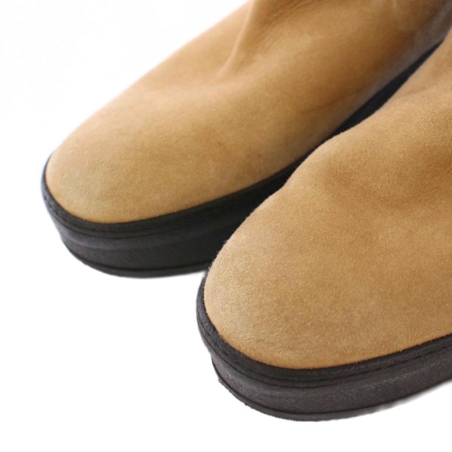 トッズ TOD'S ムートンブーツ ロング 厚底 スエード ベージュ /BB