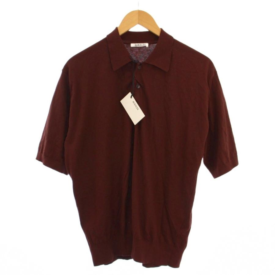 未使用品 オーラリー AURALEE 25SS SUPER HIGH GAUGE COTTON KNIT POLO