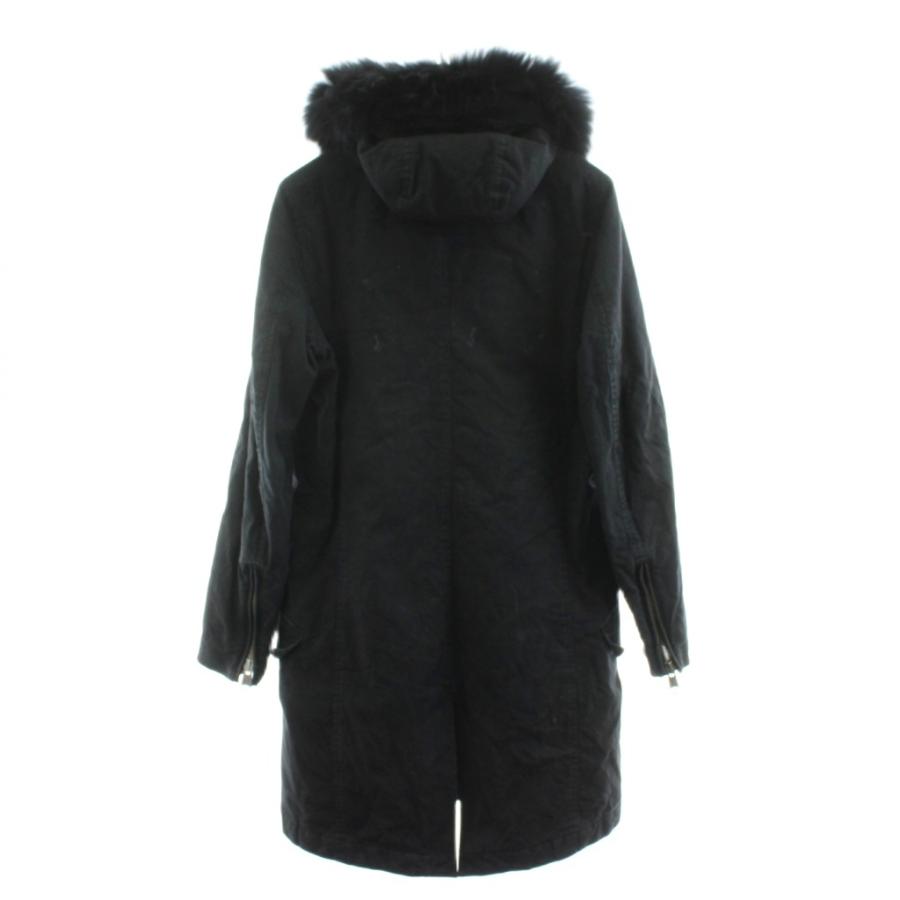 オールドサーカス THEE OLD CIRCUS モッズコート ロング ファー 2 黒