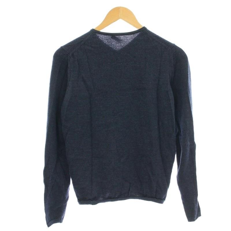 クルチアーニ cruciani ニット Vネック ウール 長袖 44 ネイビー 紺