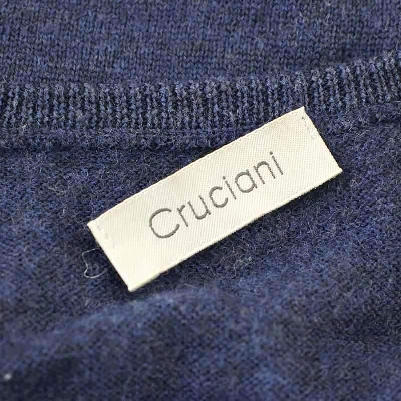 クルチアーニ cruciani ニット Vネック ウール 長袖 44 ネイビー 紺