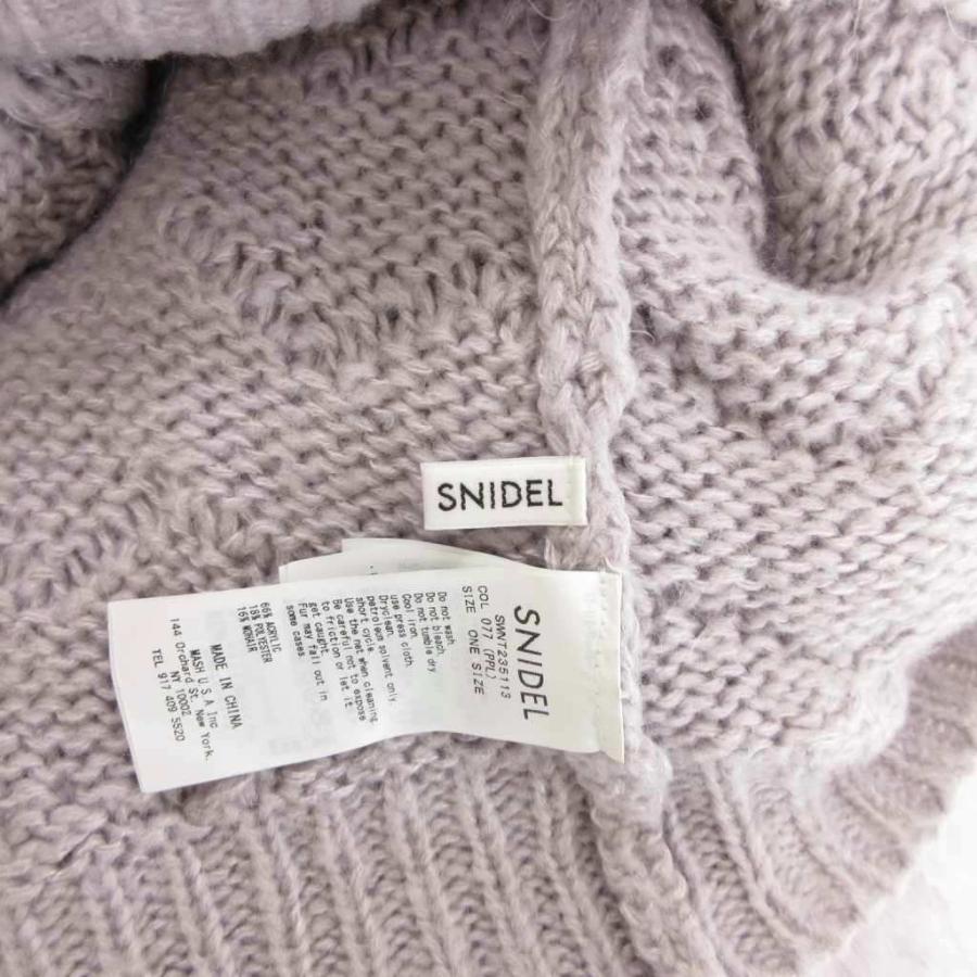 スナイデル SNIDEL ボリュームフリンジカーデ ショート丈 Vネック 長袖 モヘヤ混 F 紫 パープル SWNT235113 | SNIDEL | 05