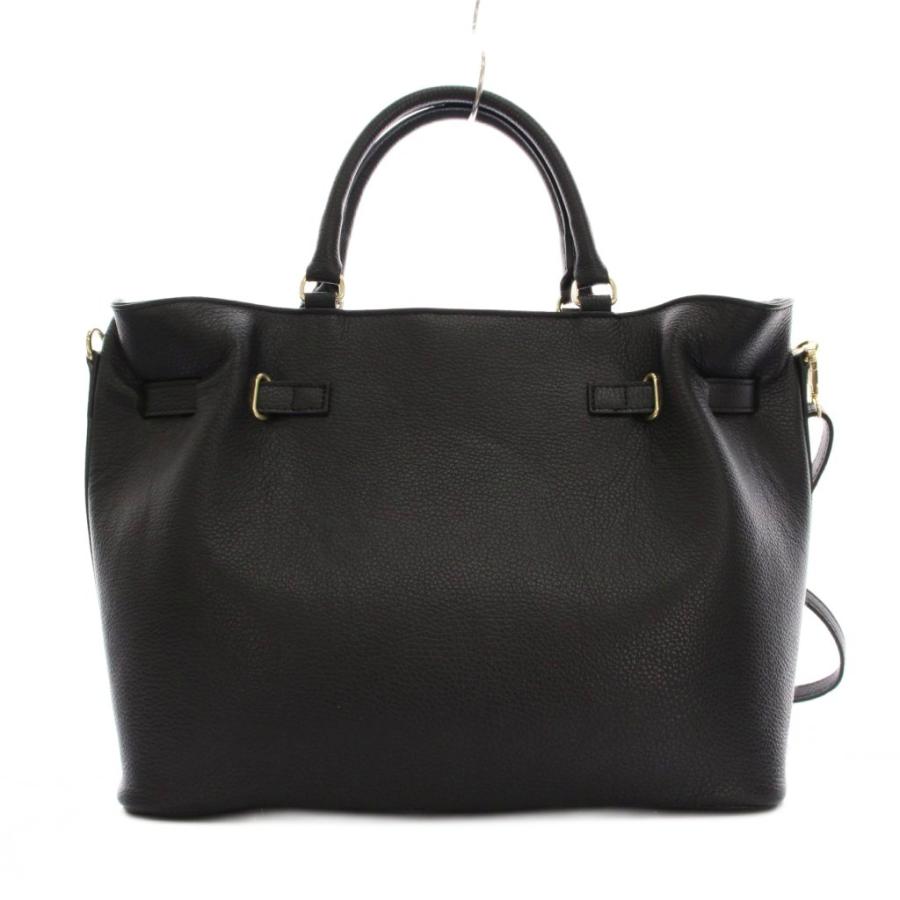 ミロス MILOS 金具付きトートバッグ ショルダーバッグ 2WAY レザー 黒