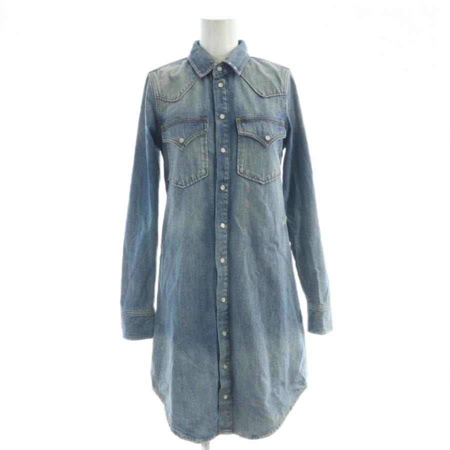 DIESEL（ディーゼル） デニム シャツ ワンピース XXS 青 ブルー USED