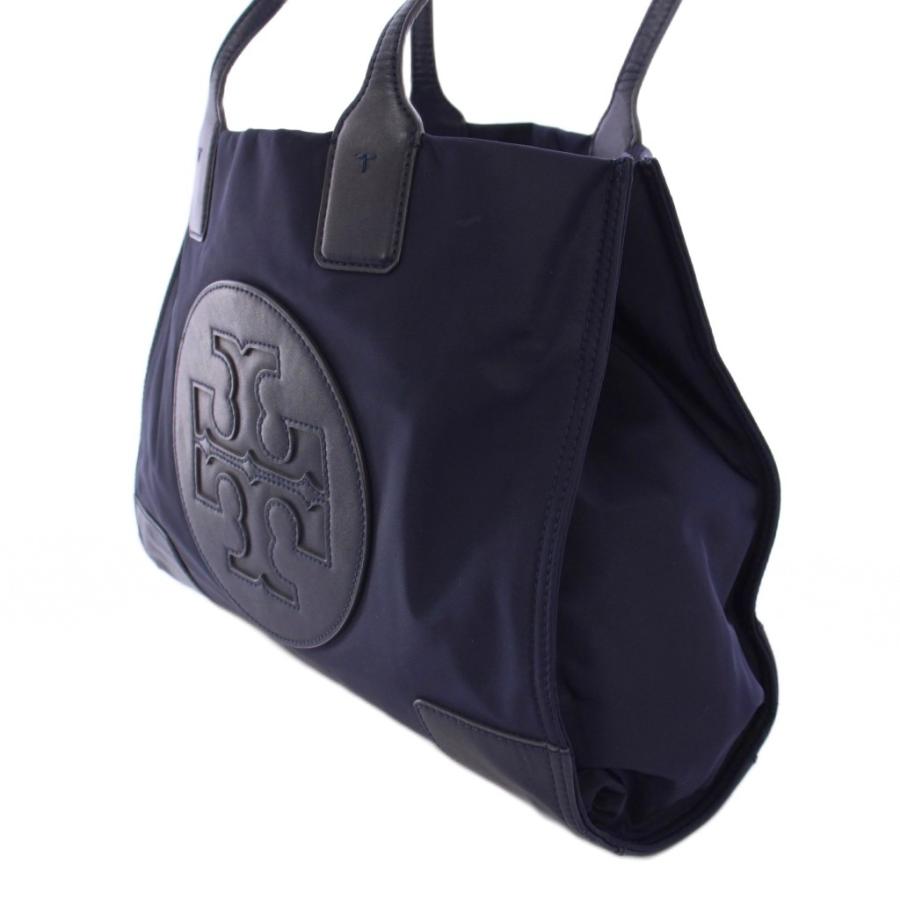 トリーバーチ　エラ　デカロゴ　トートバッグ　ナイロン　レザー　ネイビー TORY BURCH（トリーバーチ） エラ トートバッグ ハンドバッグ ロゴ