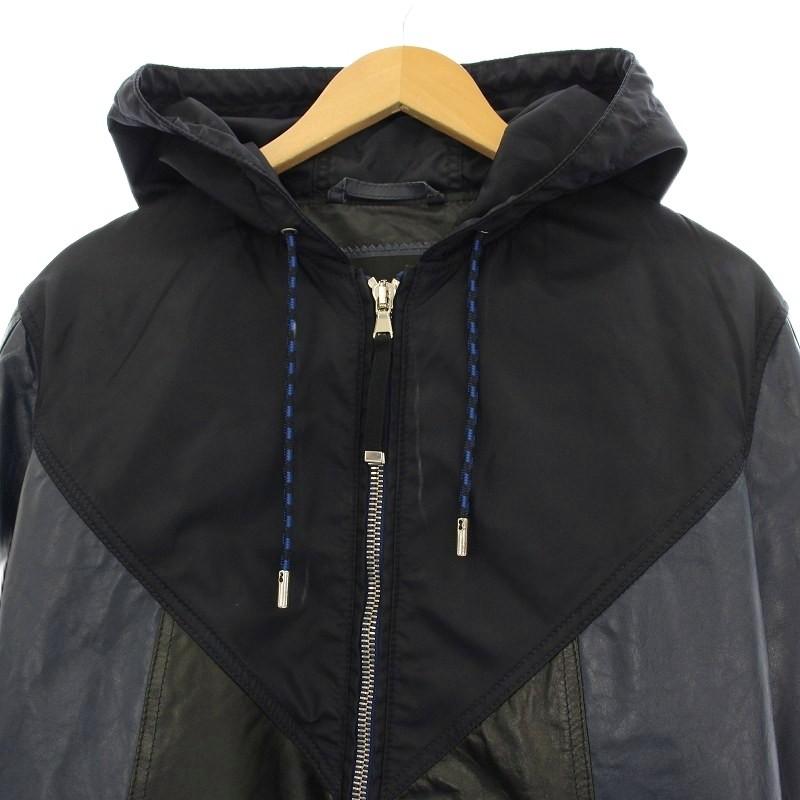 DIESEL BLACK GOLD ディーゼル ナイロン切替 レザージャケット 牛革