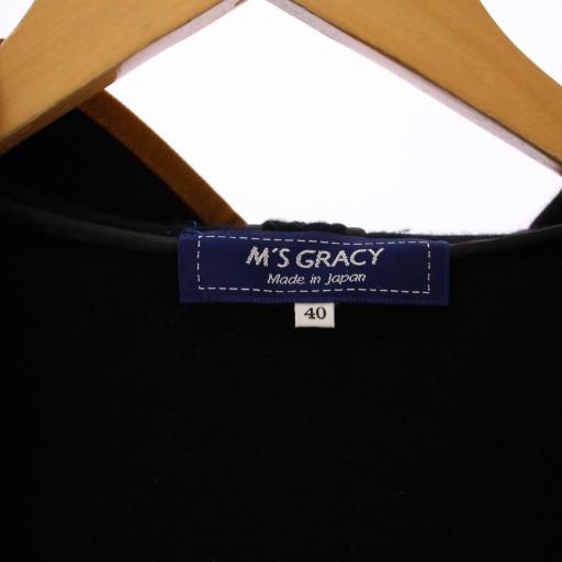 エムズグレイシー M'S GRACY フードコート ロング ビジュー装飾 ウール
