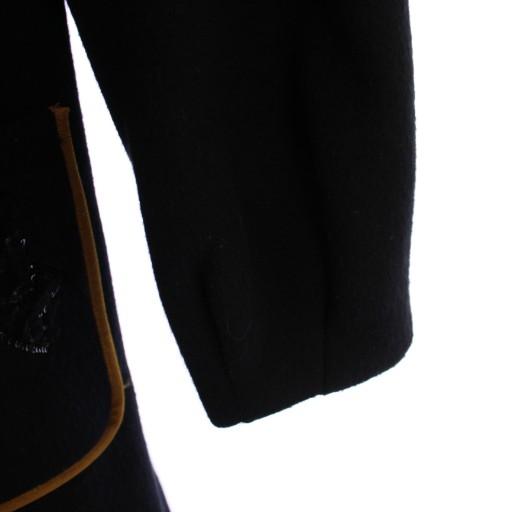 エムズグレイシー M'S GRACY フードコート ロング ビジュー装飾 ウール