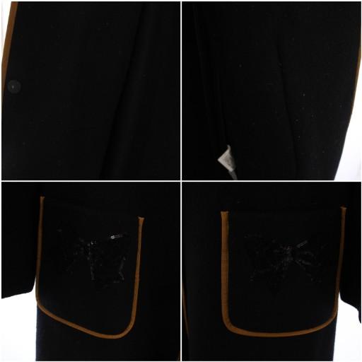 【中古】エムズグレイシー M'S GRACY フードコート ロング ビジュー装飾 ウール 40 黒 TD-919527 /BM レディース エムズグレイシー M'S GRACY フードコート ロング ビジュー装飾 ウール