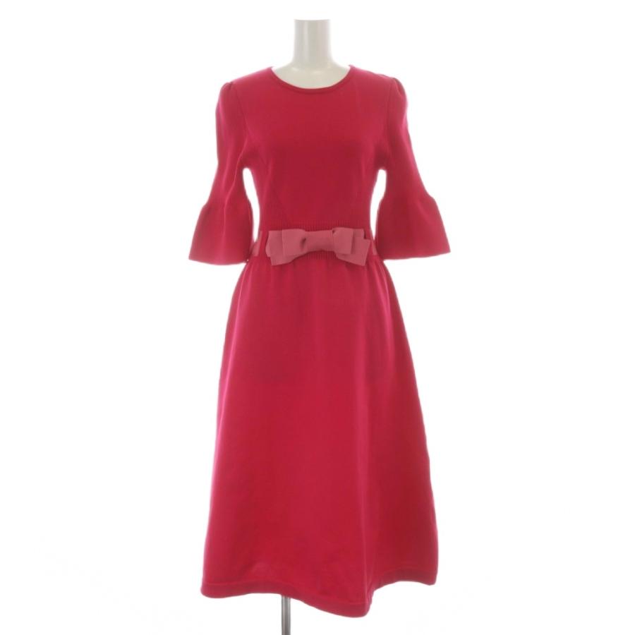 極美品 M’S GRACY エムズグレイシー リボン ワンピース 38 エムズグレイシー M'S GRACY 23年製 ウエストリボンニットワンピース