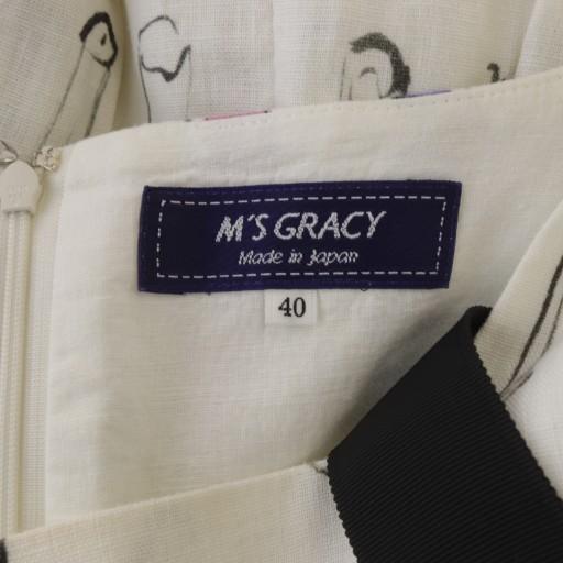 エムズグレイシー M'S GRACY ワンピース リネン ノースリーブ ひざ丈