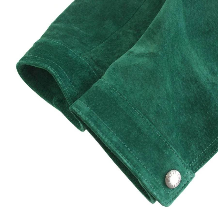 EMMETI レザーシングルライダースジャケット 緑 エンメティ EMMETI 22AW ユリ JURI シングルライダースジャケット