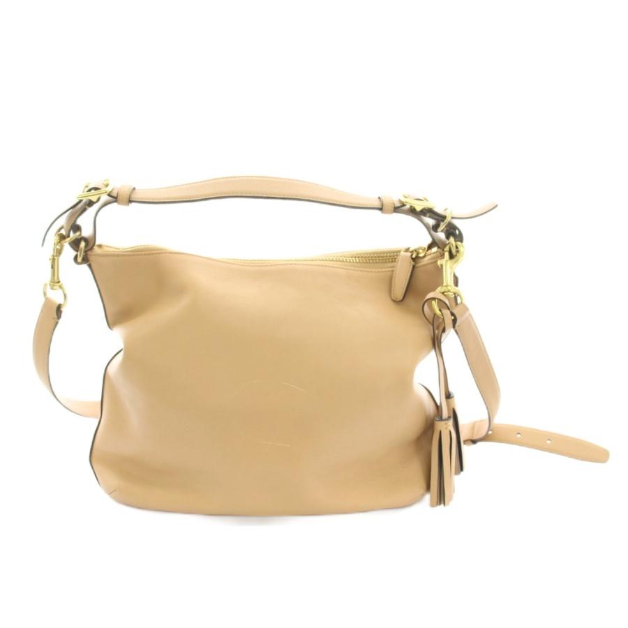 COACH ベージュ ハンドバッグ チャーム付き 美品】COACH コーチ ショルダーバッグ 2WAY ハンドバッグ 斜め掛け