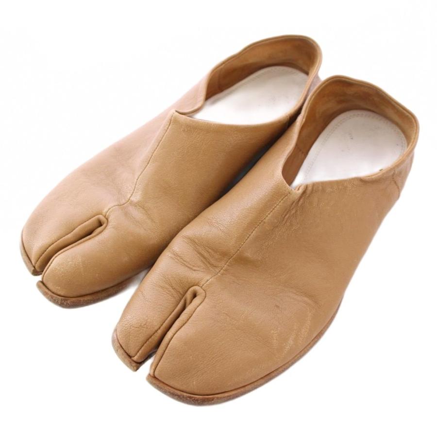 【中古】メゾンマルジェラ 22 タビバブーシュ 足袋 スリッポン フラットシューズ レザー ワンカラー 37 茶 ブラウン メゾンマルジェラ 22 Maison Margiela TABI BABOUCHE タビバブーシュ