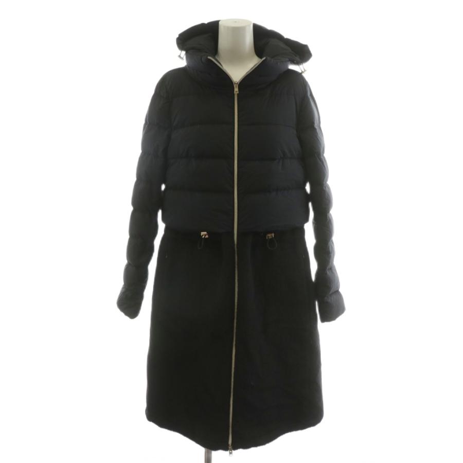 ヘルノ HERNO ダウンコート ロング丈 フード 切替 アルパカ アウター
