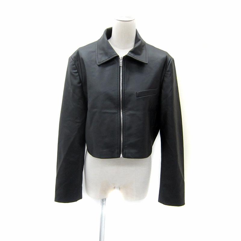 ZARA（ザラ） フェイクレザージャケット ショート丈 ステンカラー 無地