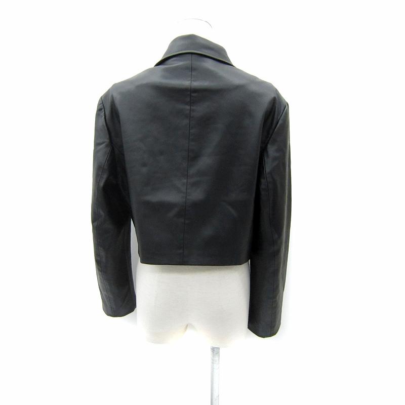 ZARA（ザラ） フェイクレザージャケット ショート丈 ステンカラー 無地